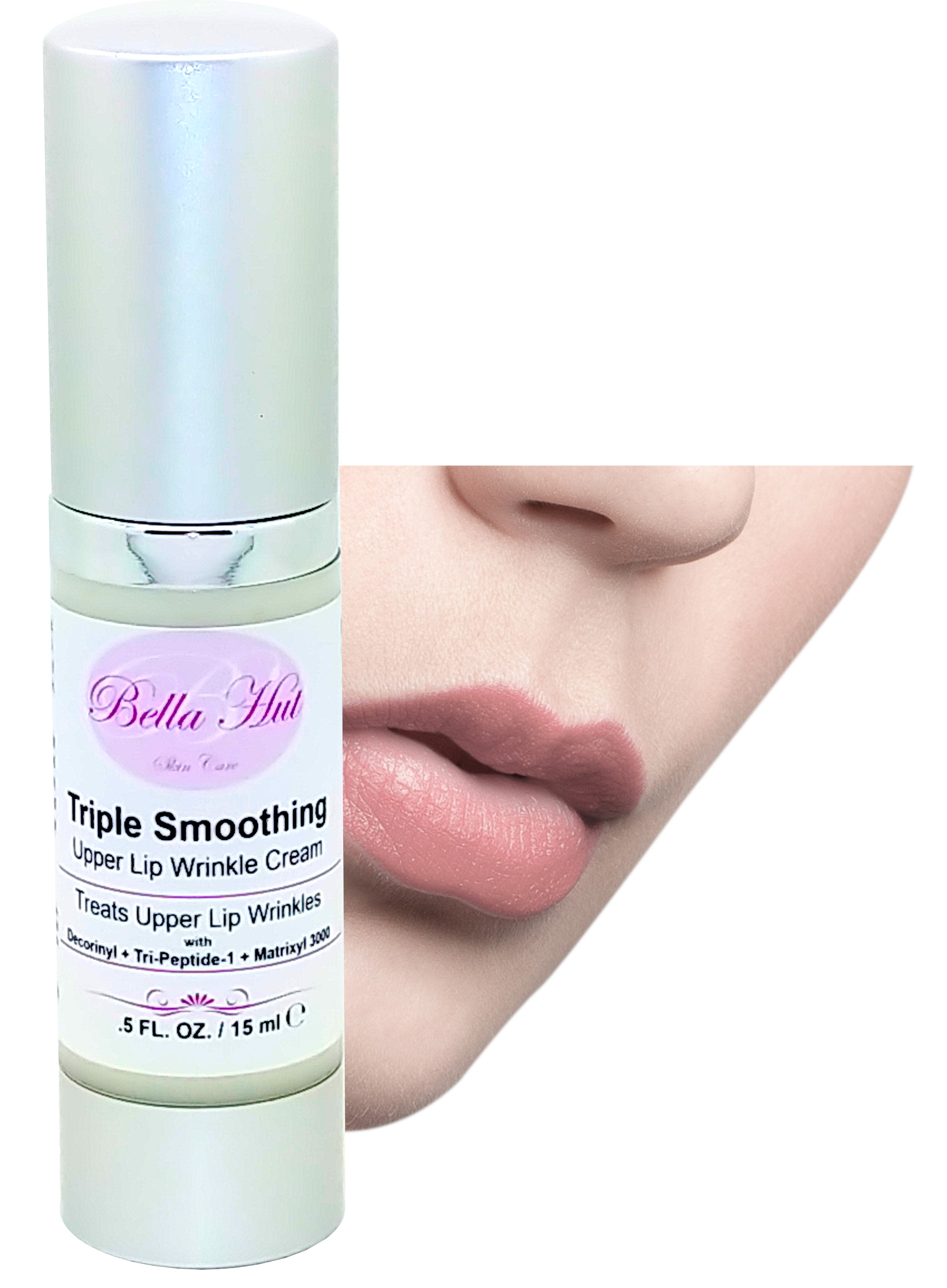 Upper lip wrinkle cream with Decorinyl, Tri-Peptide-1, Matrixyl 3000 And Hyaluronic Acid