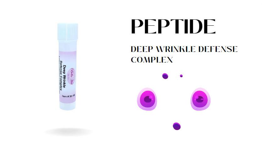 Deep line defense peptide to be mixed with a base cream, serum or gel.