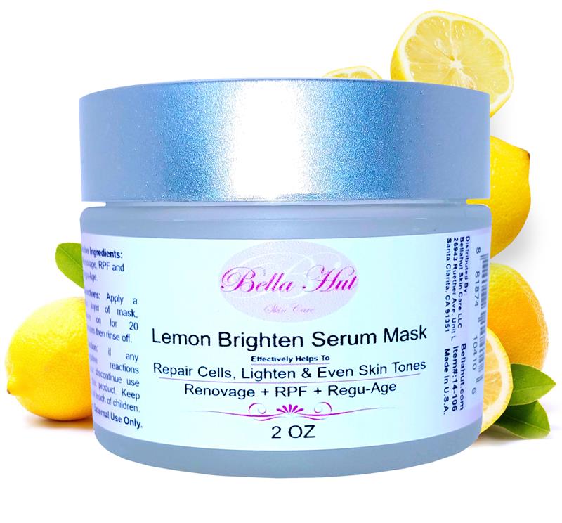 /Lemon Brighten Serum Mask with Renovage, Rpf And Regu-Age for cellular repair and skin lightening